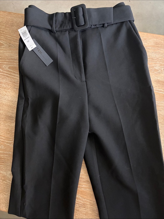 Aritzia Pants - Aritzia Black High-Waist Belted Trousers